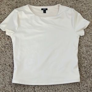 cream colored express body contour tee